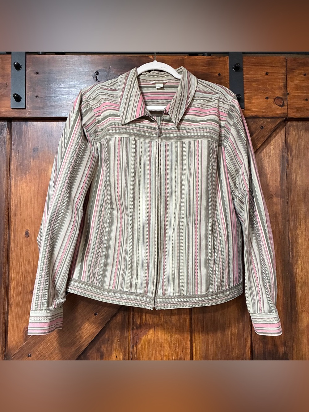 Christopher & Banks striped zip up jacket